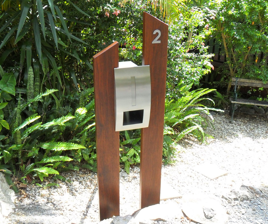 Stradbroke Light Brown Timber Letterbox